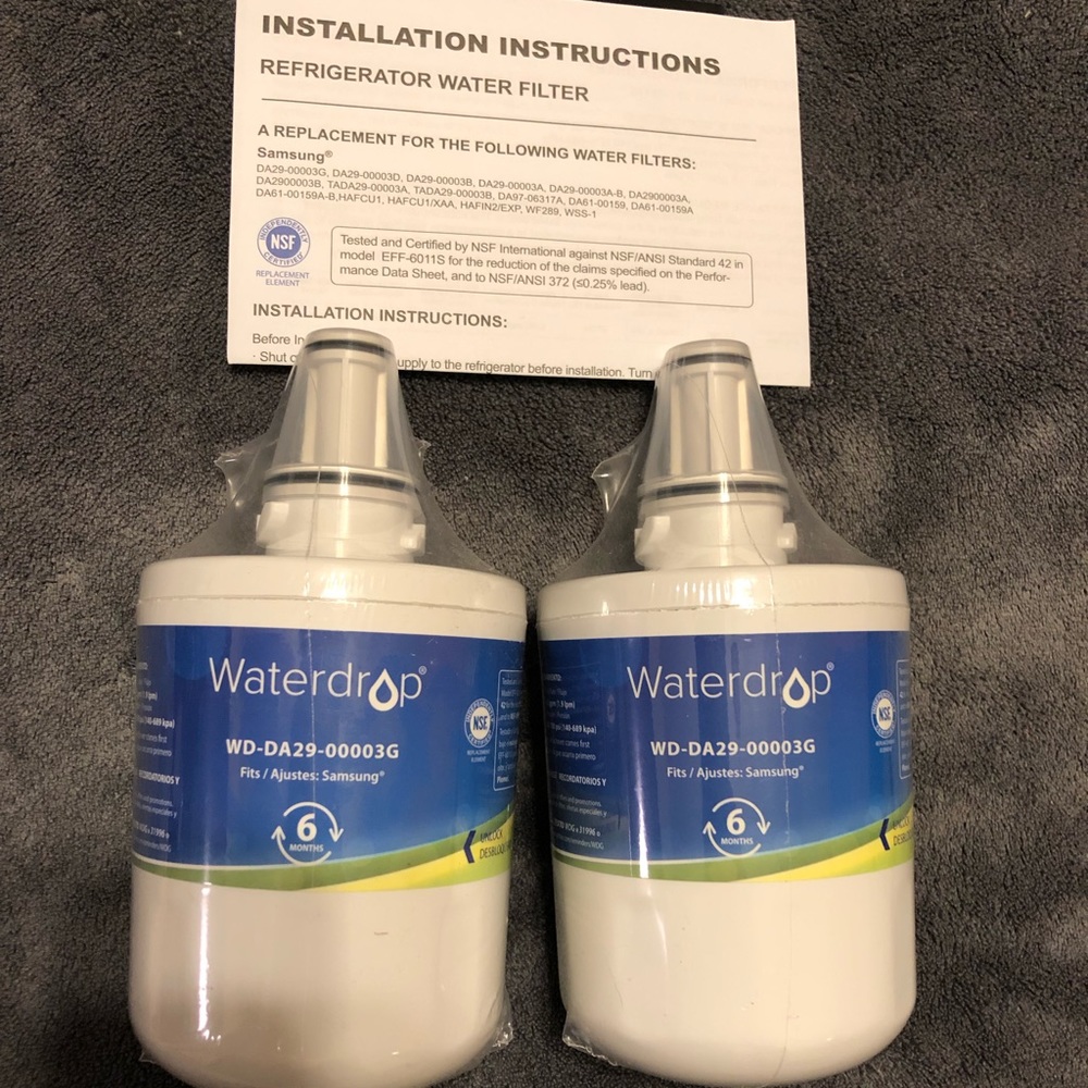 Waterdrop refrigerator water filter replacement (2 pk)